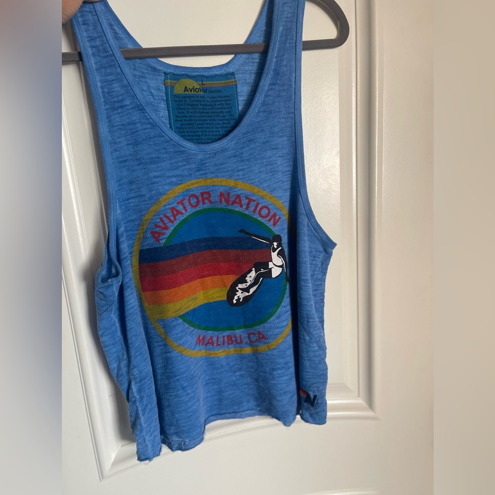 Aviator Nation Kids Blue Graphic Tank Top